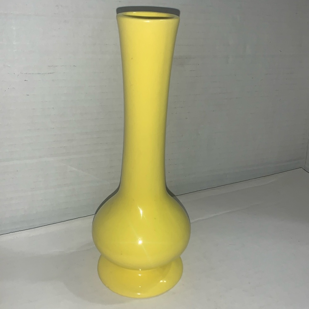 Retro Yellow Ceramic 8.5 inch vase